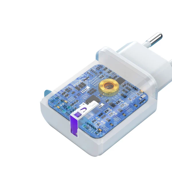 Dudao A20EU USB-A 18W network charger - white + USB-A - Lightning cableeng