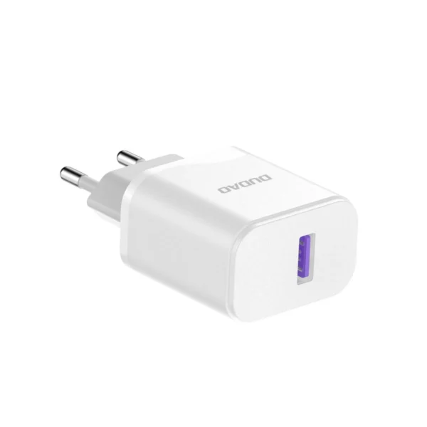 Dudao A20EU USB-A 18W network charger - white + USB-A - Lightning cableeng