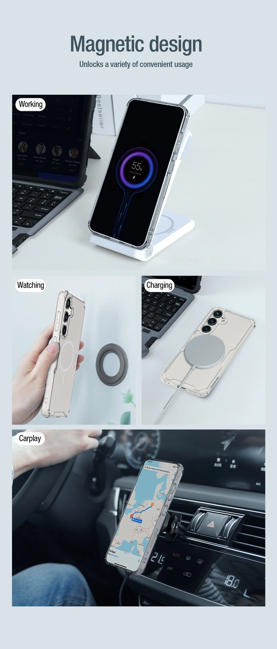 Nillkin Nature Pro armored case with a magnetic ring for Samsung Galaxy S24+ - whiteeng