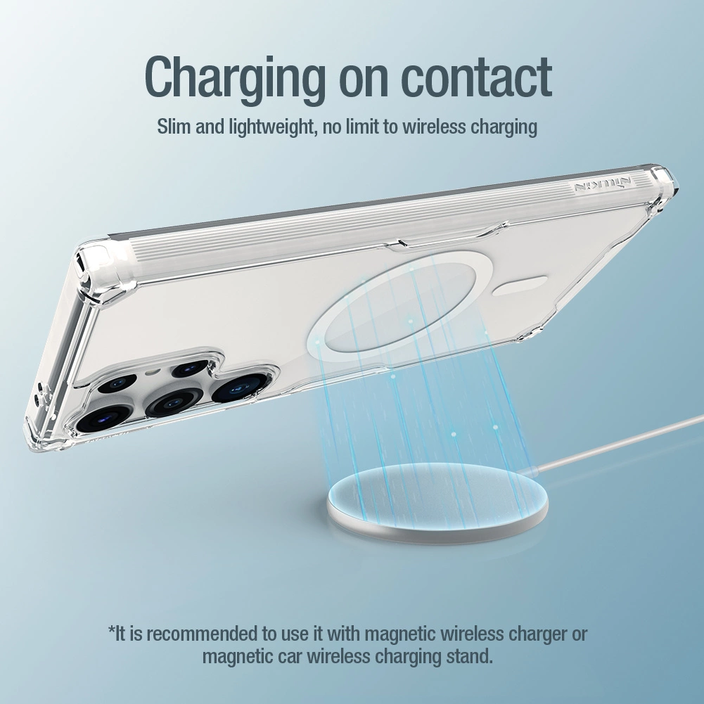 Nillkin Nature Pro armored case with a magnetic ring for Samsung Galaxy S24 Ultra - whiteeng