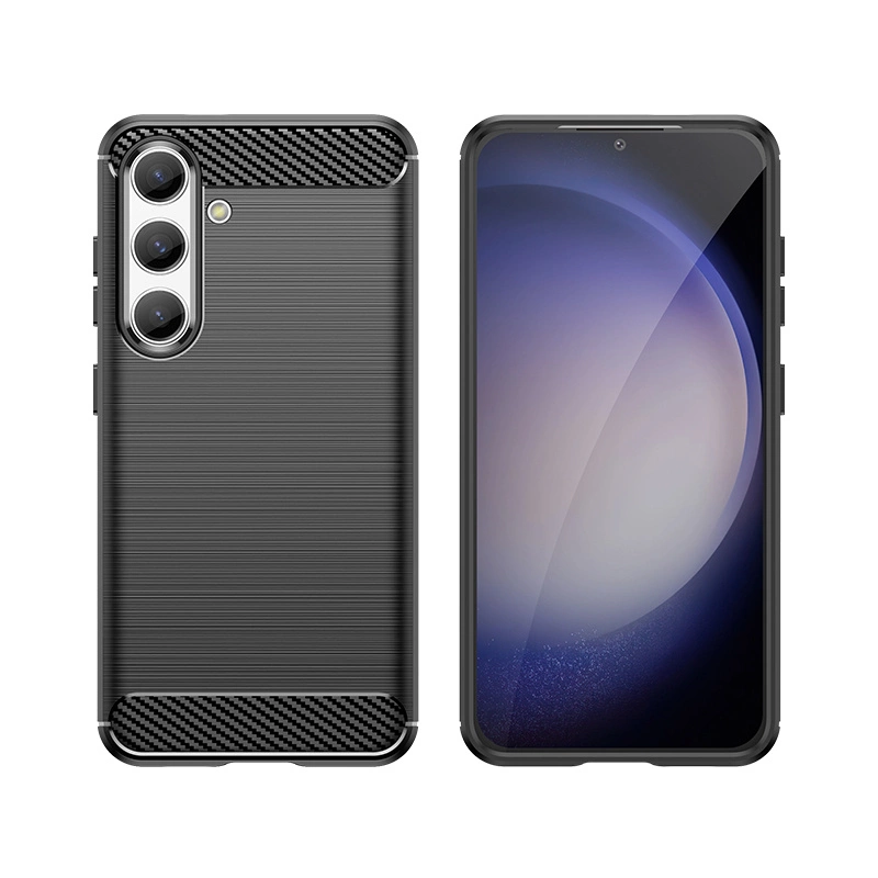 Carbon Case for Samsung Galaxy S24 Flexible Silicone Carbon Cover - Blackeng