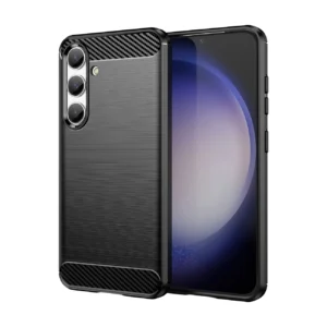 Carbon Case for Samsung Galaxy S24 Flexible Silicone Carbon Cover - Blackeng