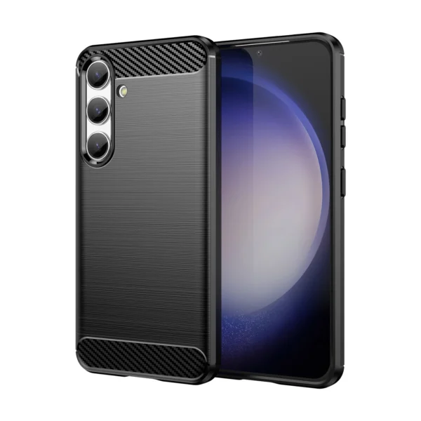 Carbon Case for Samsung Galaxy S24 Flexible Silicone Carbon Cover - Blackeng