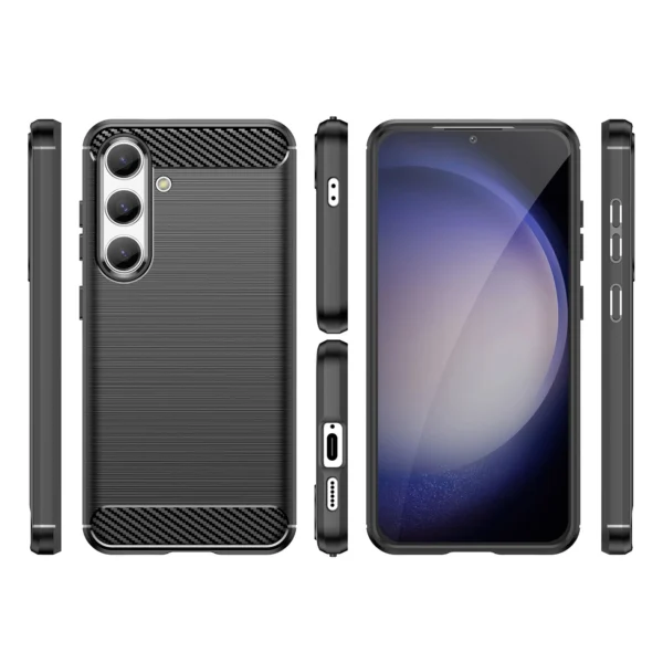 Carbon Case for Samsung Galaxy S24 Flexible Silicone Carbon Cover - Blackeng