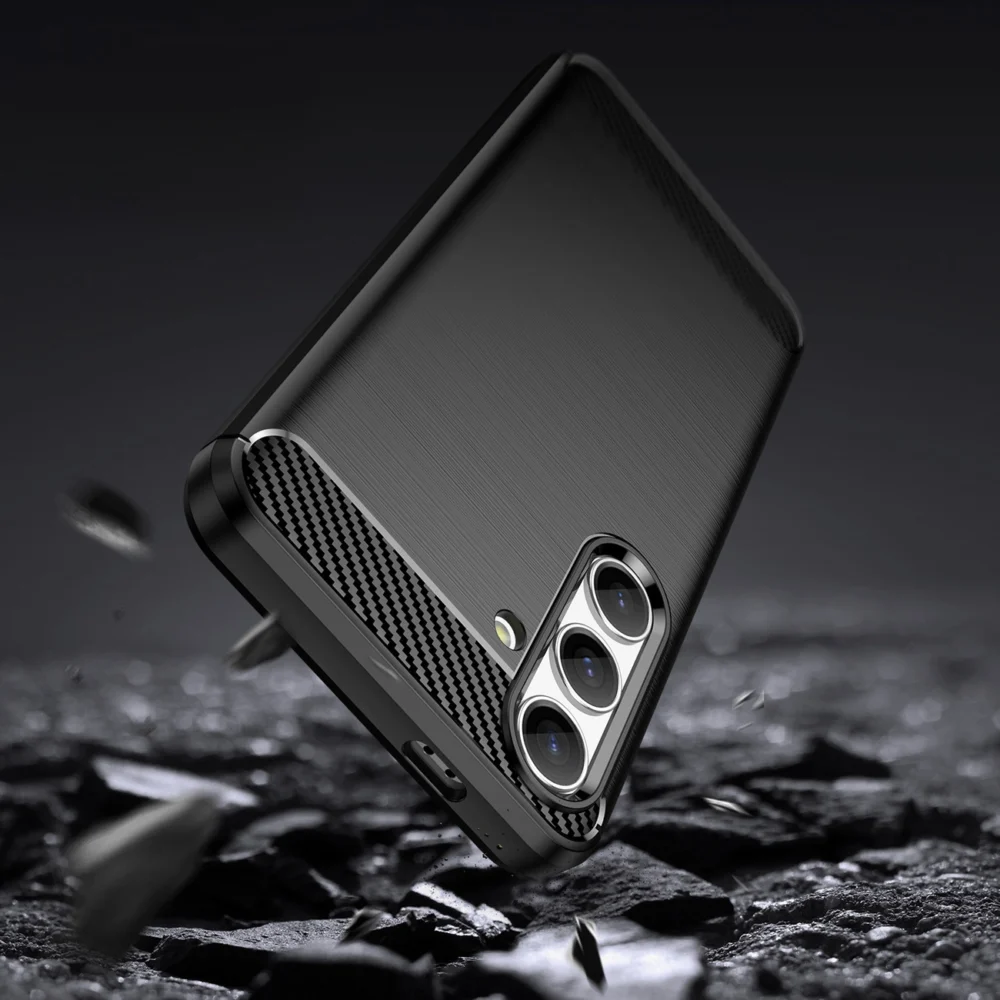 Carbon Case for Samsung Galaxy S24 Flexible Silicone Carbon Cover - Blackeng