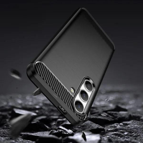 Carbon Case for Samsung Galaxy S24 Flexible Silicone Carbon Cover - Blackeng
