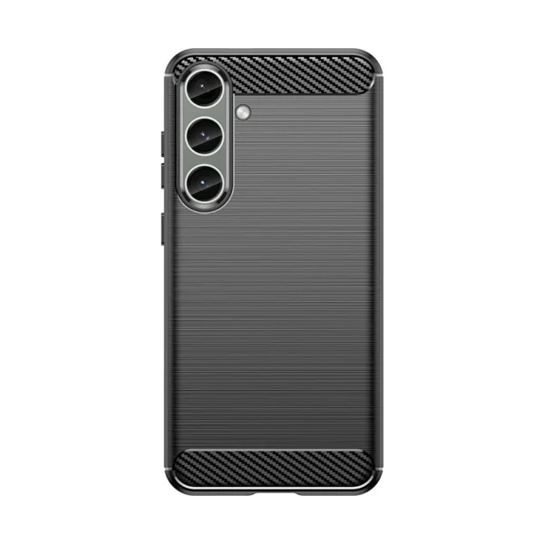 Case for Carbon Case Samsung Galaxy S24+ flexible silicone carbon cover - blackeng