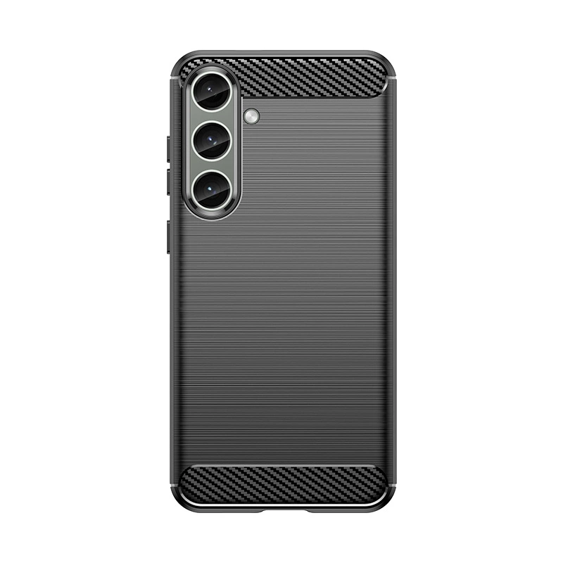 Case for Carbon Case Samsung Galaxy S24+ flexible silicone carbon cover - blackeng