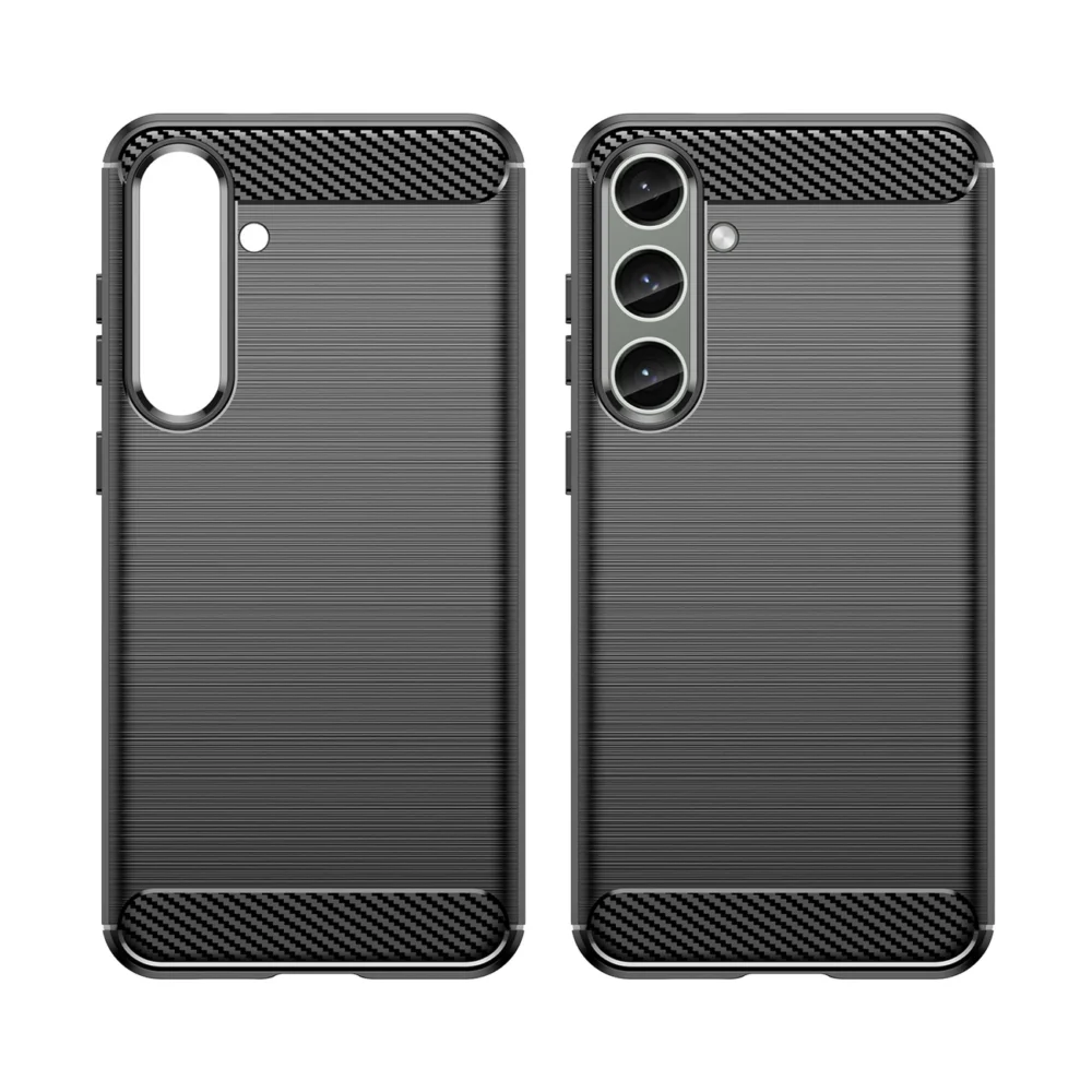 Case for Carbon Case Samsung Galaxy S24+ flexible silicone carbon cover - blackeng