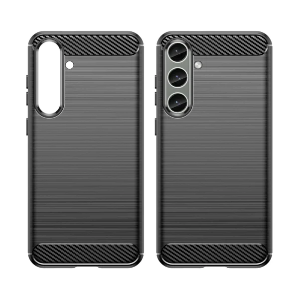 Case for Carbon Case Samsung Galaxy S24+ flexible silicone carbon cover - blackeng