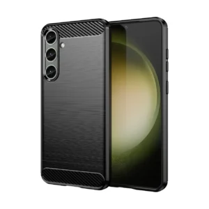 Case for Carbon Case Samsung Galaxy S24+ flexible silicone carbon cover - blackeng