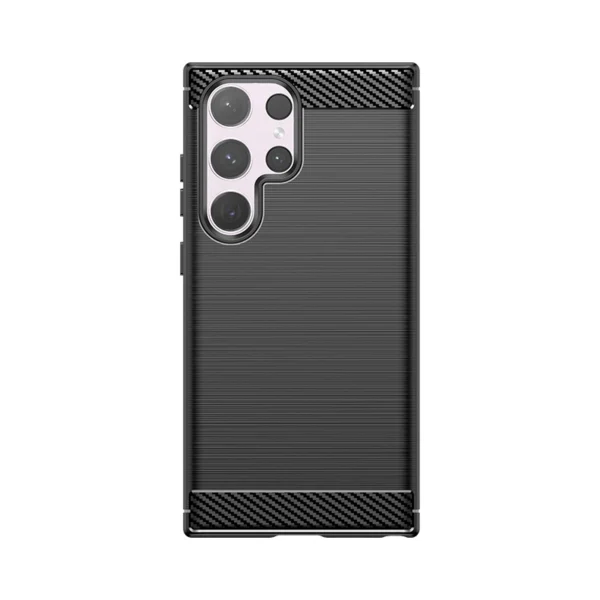 Carbon Case for Samsung Galaxy S24 Ultra Flexible Silicone Carbon Cover - Blackeng