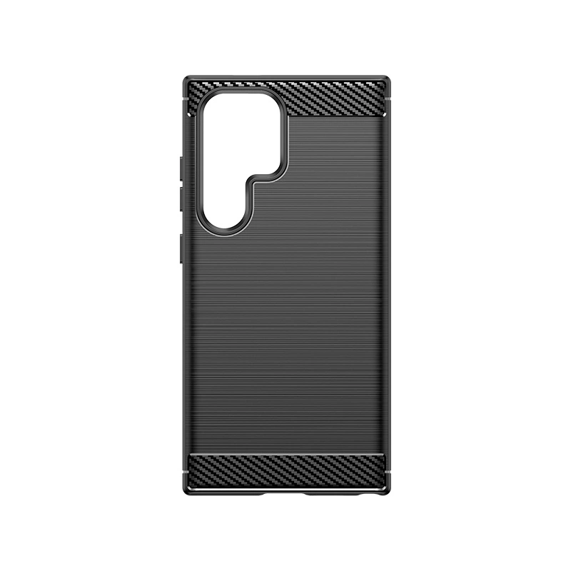Carbon Case for Samsung Galaxy S24 Ultra Flexible Silicone Carbon Cover - Blackeng