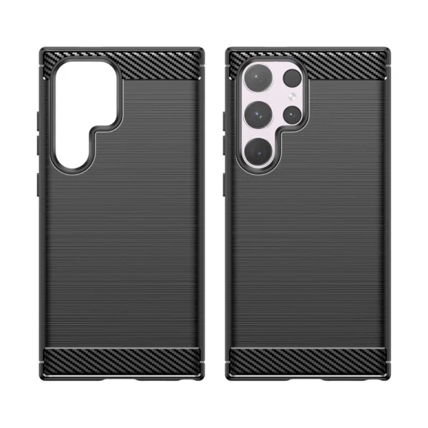 Carbon Case for Samsung Galaxy S24 Ultra Flexible Silicone Carbon Cover - Blackeng