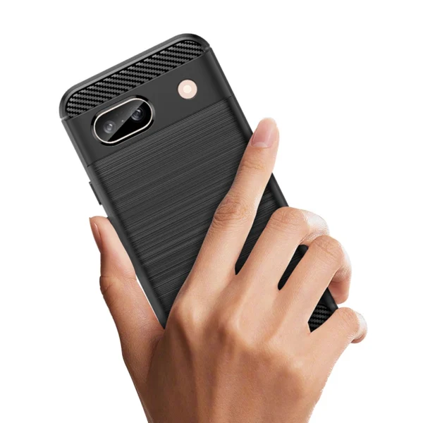 Carbon Case for Google Pixel 8A Flexible Silicone Carbon Cover - Blackeng