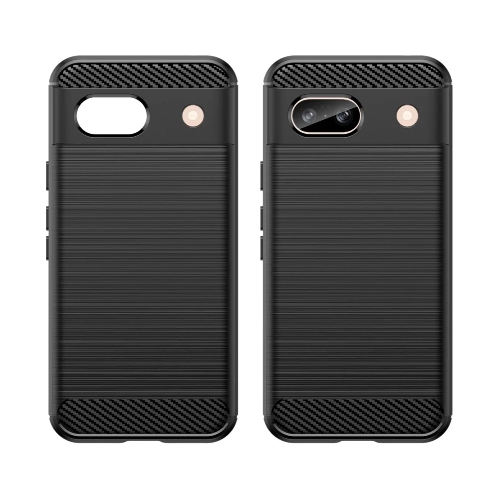 Carbon Case for Google Pixel 8A Flexible Silicone Carbon Cover - Blackeng
