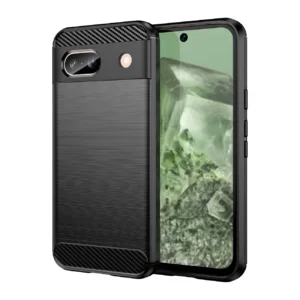 Carbon Case for Google Pixel 8A Flexible Silicone Carbon Cover - Blackeng
