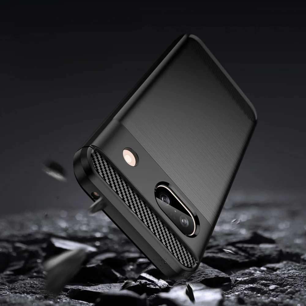 Carbon Case for Google Pixel 8A Flexible Silicone Carbon Cover - Blackeng