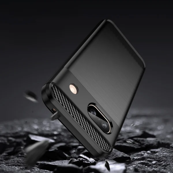 Carbon Case for Google Pixel 8A Flexible Silicone Carbon Cover - Blackeng
