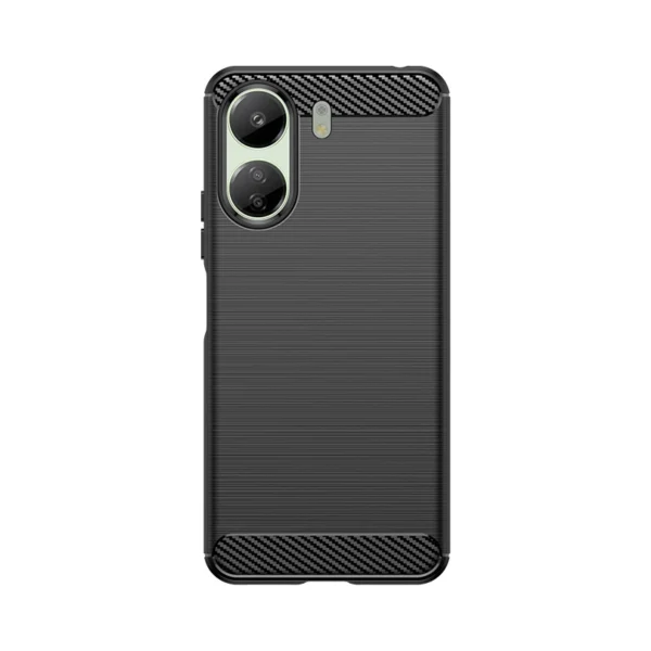Carbon Case for Xiaomi Redmi 13c Flexible Silicone Carbon Cover - Blackeng