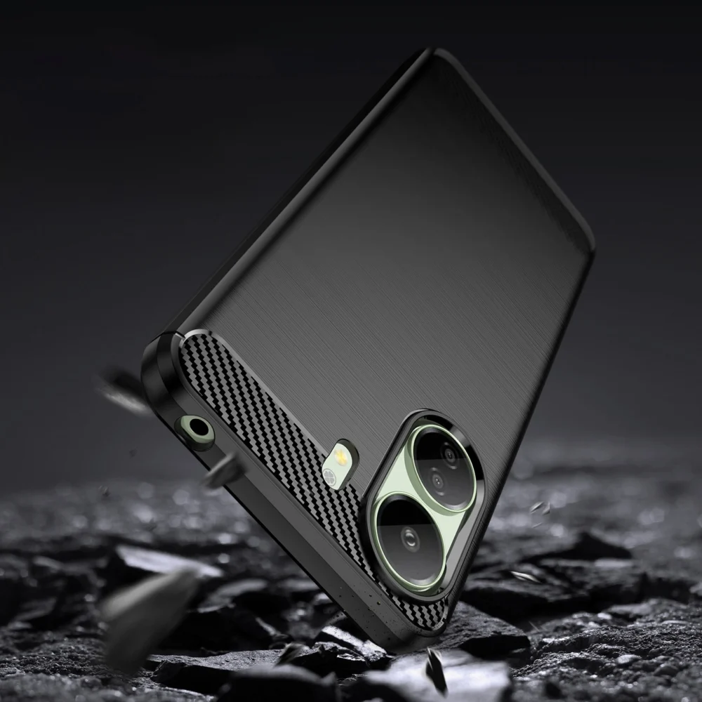 Carbon Case for Xiaomi Redmi 13c Flexible Silicone Carbon Cover - Blackeng