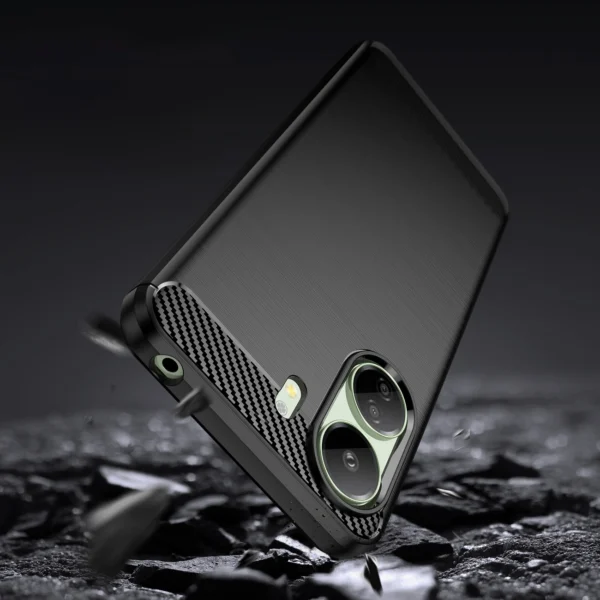 Carbon Case for Xiaomi Redmi 13c Flexible Silicone Carbon Cover - Blackeng