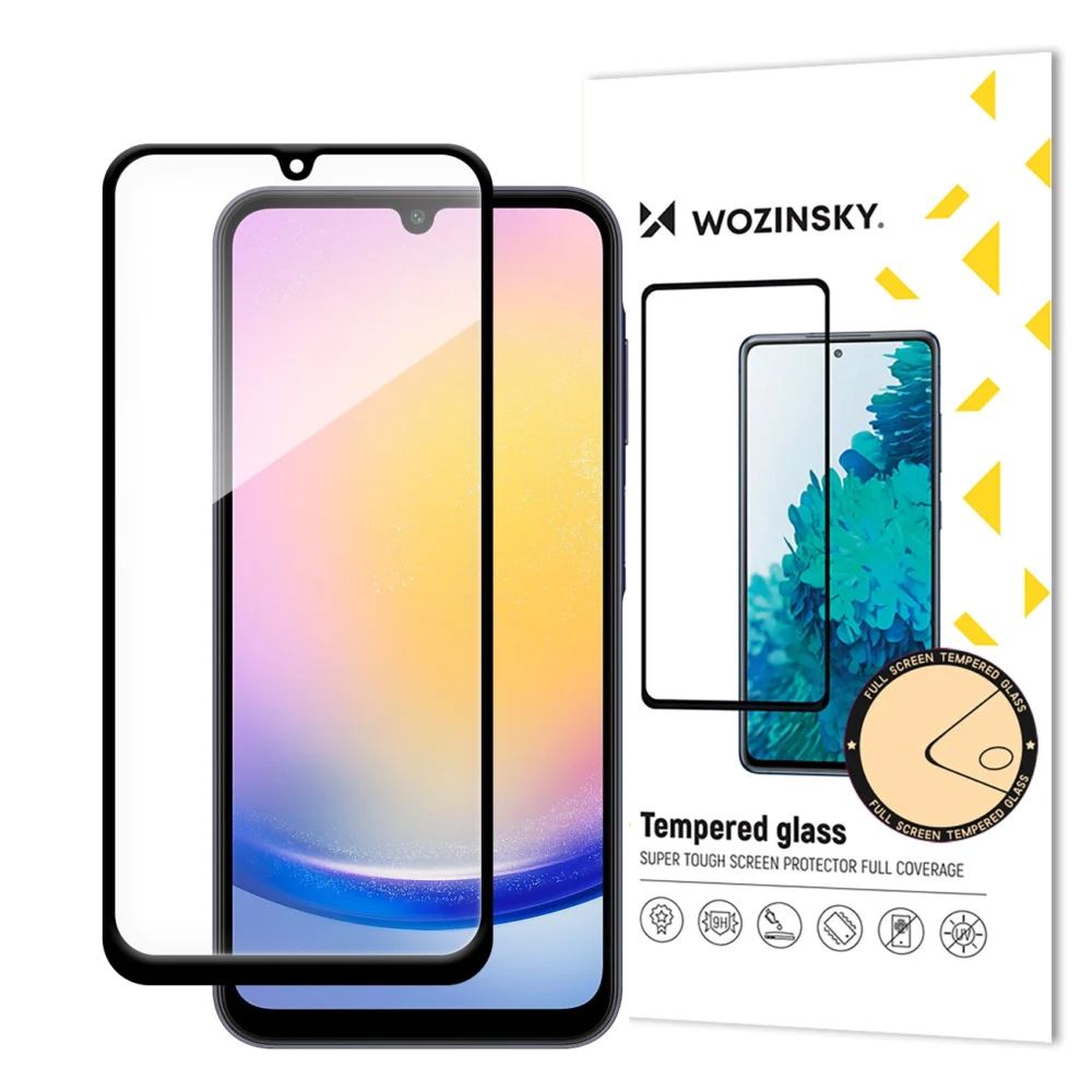Wozinsky Full Glue tempered glass with black frame for Samsung A25eng