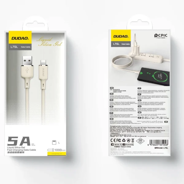 Dudao L7SL USB-A - Lightning 5A cable 1m - beigeeng
