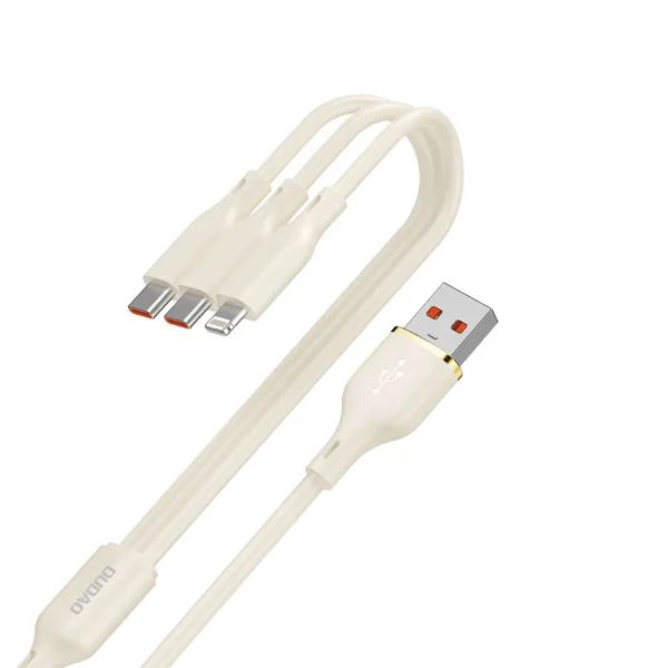 Dudao L7SE 3in1 USB-A - 2x USB-C / Lightning 66W Cable 1.2m - beigeeng