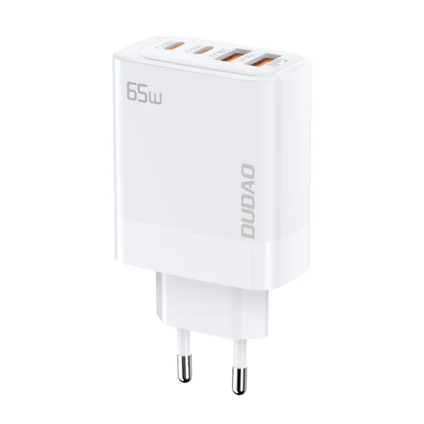 Dudao A65EU GaN network charger 2xUSB-A / 2xUSB-C PD 65W - whiteeng