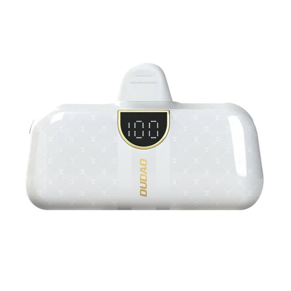 Dudao K20SL 5000mAh mini power bank with Lightning / USB-C connectors - whiteeng