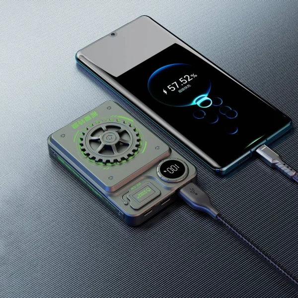 Dudao K24 10000mAh 22.5W USB-A / USB-C power bank with display - grayeng