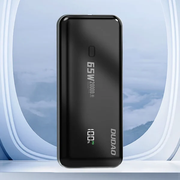 Dudao K65 20000mAh 65W Powerbank 1x USB-C 2x USB-A with display - blackeng