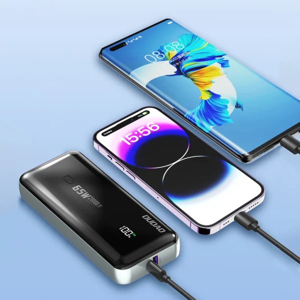 Dudao K65 20000mAh 65W Powerbank 1x USB-C 2x USB-A with display - blackeng