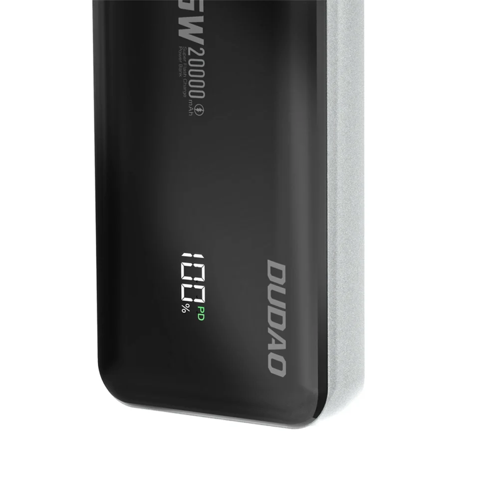 Dudao K65 20000mAh 65W Powerbank 1x USB-C 2x USB-A with display - blackeng