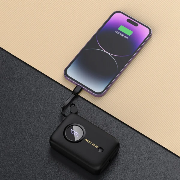 Dudao K14 10000mAh power bank with USB-C / Lightning cables - blackeng