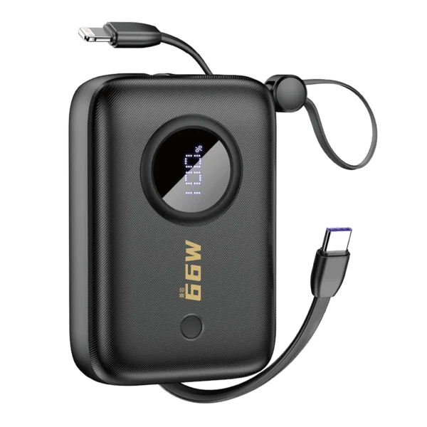 Dudao K14 10000mAh power bank with USB-C / Lightning cables - blackeng
