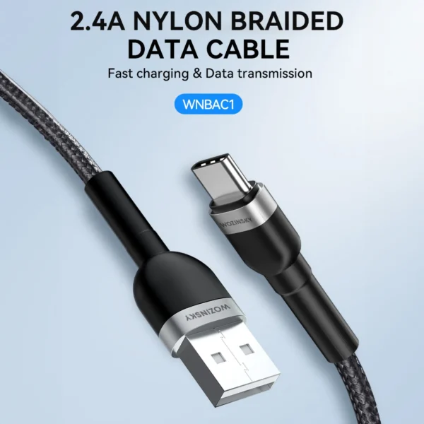 Wozinsky WNBAC1 USB-A / USB-C 2.4A cable 1 m - blackeng