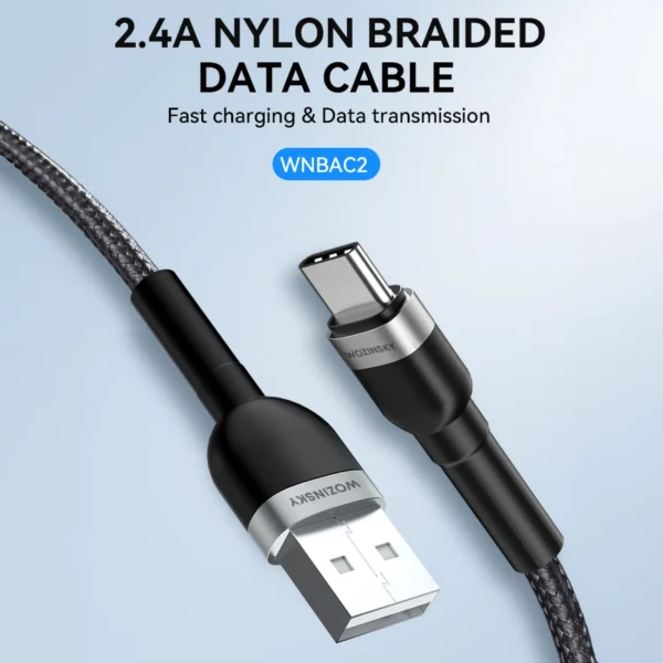 Wozinsky WNBAC2 USB-A / USB-C 2.4A cable 2 m - blackeng