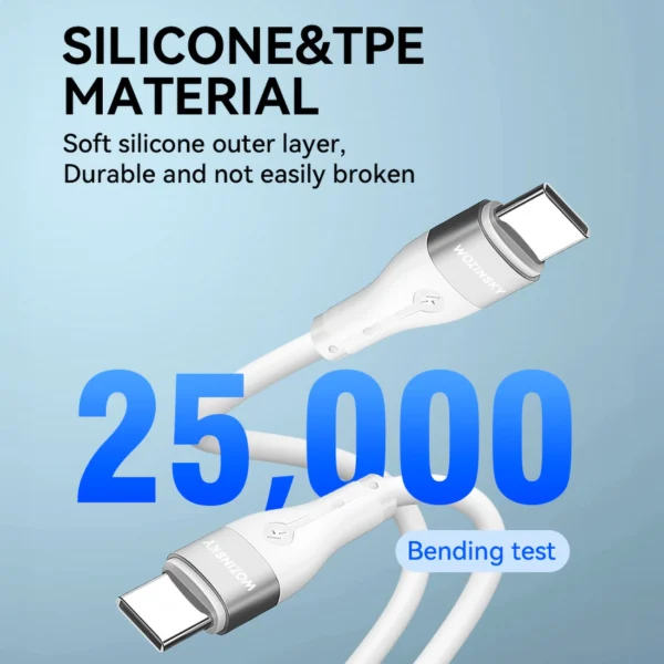 Wozinsky WSTCC2 USB-C / USB-C PD 65W cable 2 m - whiteeng