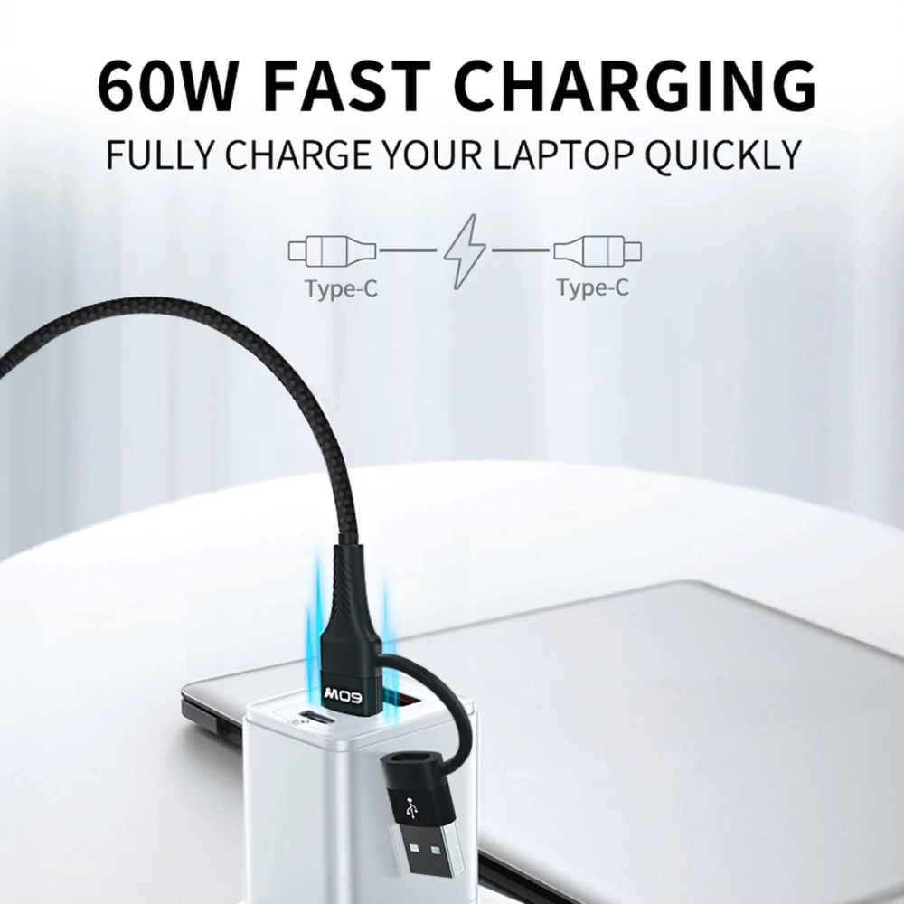 Wozinsky WNBAA 4in1 cable 2x USB-C 1x USB-A 1x Lightning 60W 1 m - blackeng