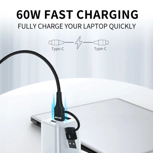 Wozinsky WNBAA 4in1 cable 2x USB-C 1x USB-A 1x Lightning 60W 1 m - blackeng
