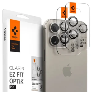 Spigen Optik.tR EZ Fit Camera Protector for iPhone 14 Pro / Pro Max / 15 Pro / Pro Max - Natural Titanium 2 pcs.eng