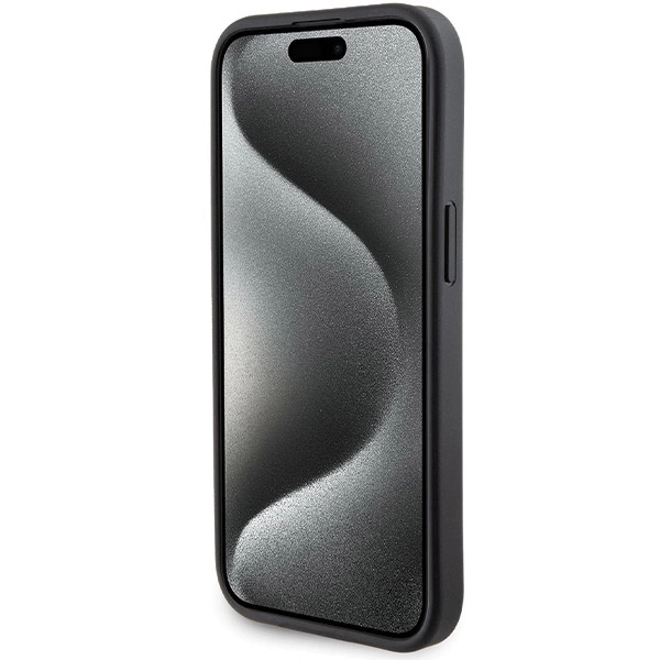Ferrari Grip Stand Metal Logo case for iPhone 15 - blackeng