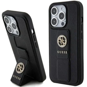 Guess Grip Stand 4G Triangle Strass case for iPhone 15 Pro - blackeng