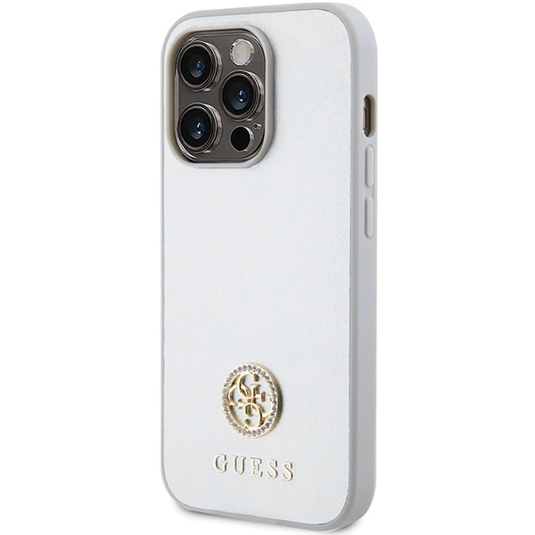 Guess Strass Metal Logo case for iPhone 15 Pro - silvereng