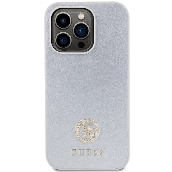 Guess Strass Metal Logo case for iPhone 15 Pro - silvereng