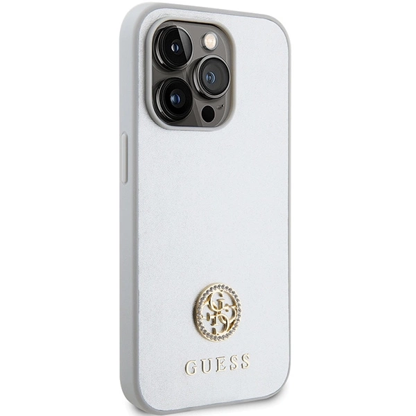 Guess Strass Metal Logo case for iPhone 15 Pro - silvereng