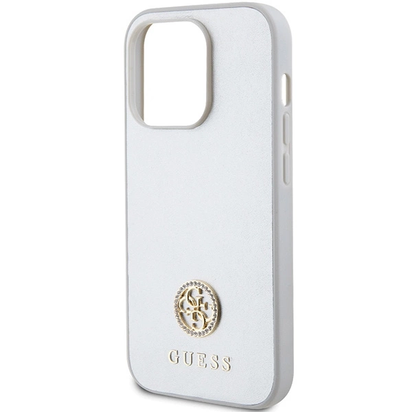 Guess Strass Metal Logo case for iPhone 15 Pro - silvereng