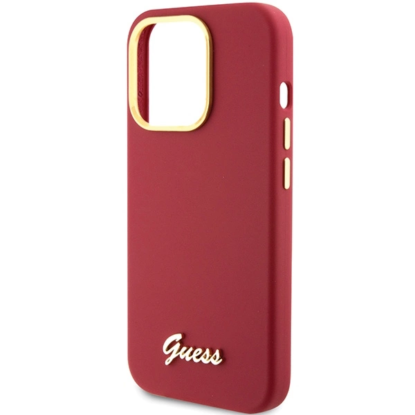 Guess Silicone Script Metal Logo & Frame case for iPhone 15 Pro - redeng